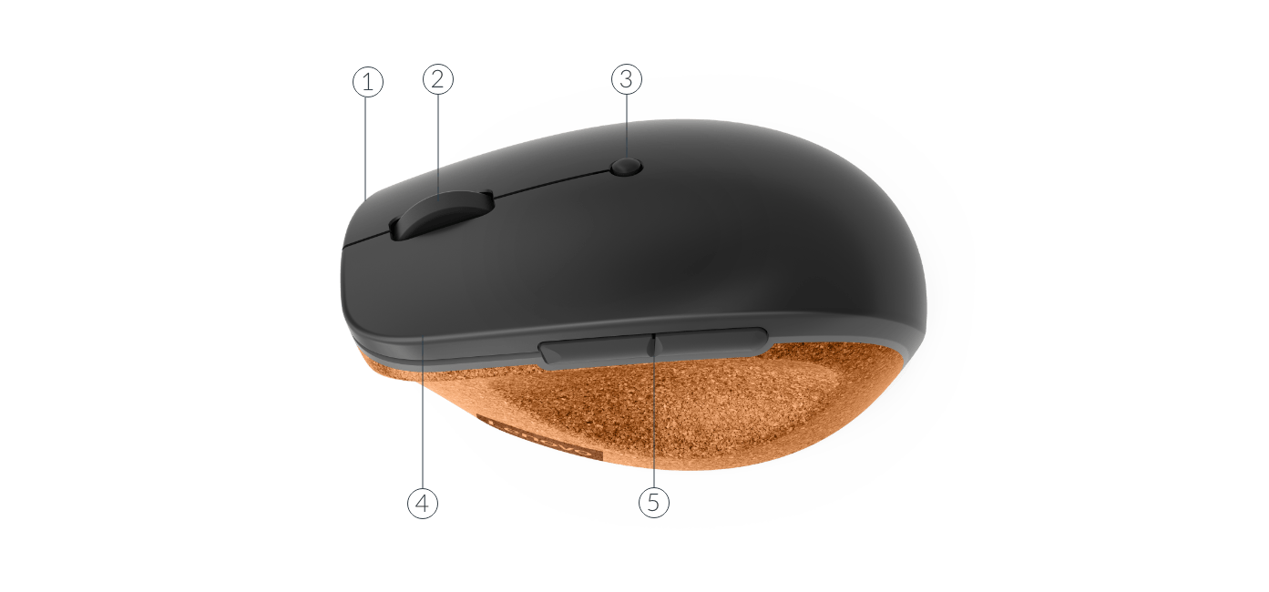 Lenovo Go Wireless Vertical Mouse ports
